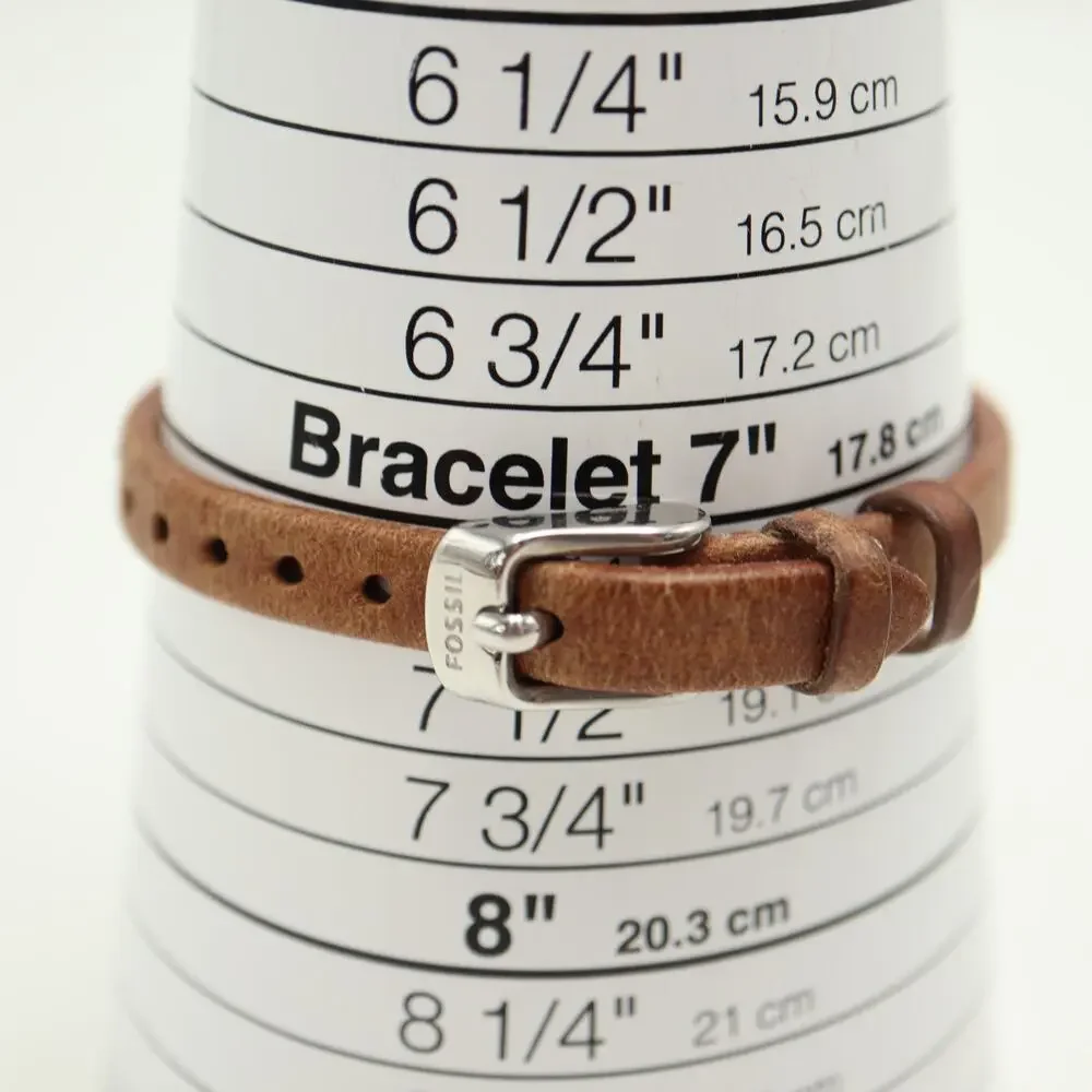 Fossil Georgia Silver Tone Womens Watch 32mm Brown Leather ES3060 w New Battery